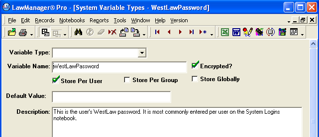 Using System Variables Encrypted and Unencrypted Storage